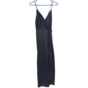 ASTR the Label Black Satin Slip Maxi Dress Sleeveless Size XS
